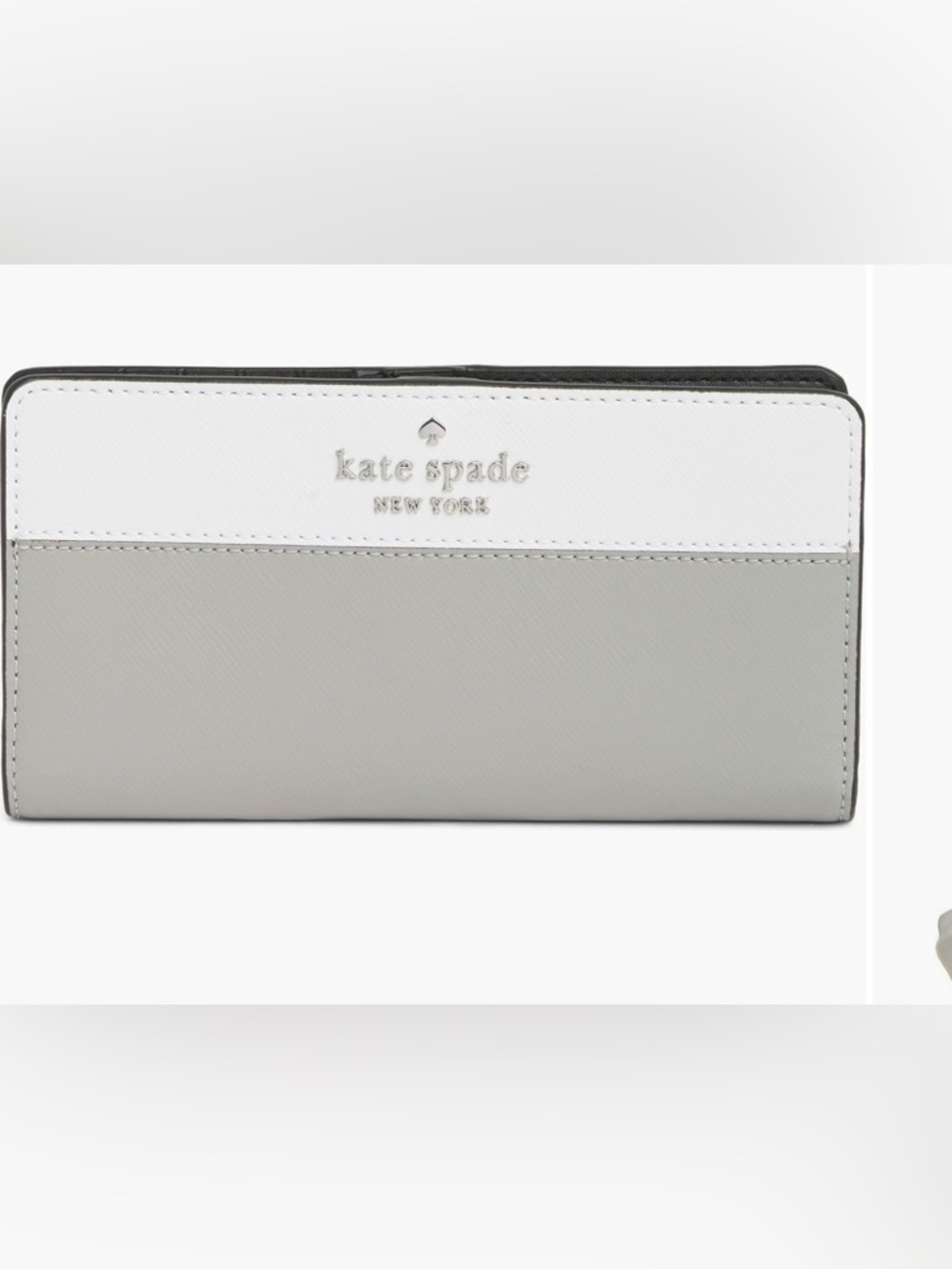 Kate Spade Two-Tone White and Gray Continental Wallet